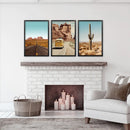 Arizona Desert Travel Art. Grand Canyon, Retro Van, Cactus