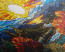 Stained Glass Wall Art, Abstract Wall Print, Sunset Art, Canvas Print, Wall Hanging, Panoramic Art, Bookshelf Decor, New Home Gift Ideas