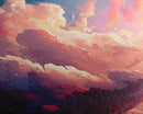 Beautiful Panoramic Framed Canvas Print of Red and Pink Clouds and Sunset, Framed Wall Art, Wall Decor, Living Room Art