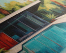 The Pool House, Mid Century Modern Decor, Framed Wall Art, Architectural Print, Retro Art, Swimming Pool Art, Framed Painting