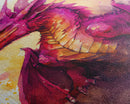 Magenta Purple Watercolor Dragon Fantasy Fine Art Print, Wall Decor, Wall Poster, Wall Art Print