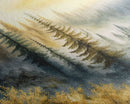 Watercolor of a foggy pine tree forest, framed canvas print, unique wall art, contemporary art