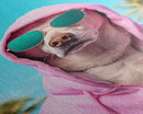 Labrador In Pink Hoodie Sunglasses Wall Print, Dog Portrait, Dog Art Print, Framed Wall Art, Framed Canvas, Wall Print, Wall Canvas