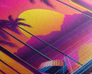 Sunset Penthouse Wall Art, Framed Canvas Print, Pop Art Style, Synthwave Style, Living room art, Colorful painting, Pink colors, Hot sunset