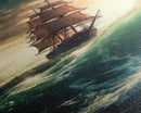 Haunted Pirate Ghost Ship On Rough Seas, Framed Canvas Print, Fantasy Wall Art, Wall Decor, Pirate Wal Art, Gift For Him, Kid's Room