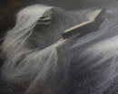 He's really into that book man, why is that ghost reading? Spooky Victorian Halloween Oil Painting Canvas Print, Halloween Decorations