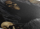 The Grim Reaper In His Study, Gothic Halloween Decor, Canvas Textured Print, Scary Horror Art, Goth Decor, Moody Oil Painting, Dark Academia