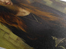 Apothecary Sorceress with Potions Diamond Shaped Art Halloween Gothic Aesthetic Canvas Embossed Print in Moody Lighting