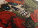 The Skull Amongst The Red Flowers, Spooky Halloween Wall Art, Diamond Shaped Art, Creepy Home Decor