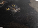 The Witch Cat With A Flower In Her Cap, Canvas Textured Print, Dark Academia Halloween Art, Victorian Cat Oil Painting, Goth Halloween Decor