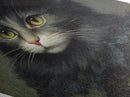 Victorian Cat Portrait Canvas Art Print, Diamond Shaped Wall Art, Spooky Decor, Dark Academia Cat Painting