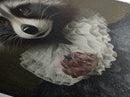 Fancy Victorian Lady Racoon, Canvas Textured Print Or Canvas, Victorian Animal Print Oil Painting, Funny Halloween Decor