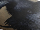 Baroque Raven in Charcoal Black Brocade Diamond Shaped Art Canvas Embossed Print Halloween Gothic Decor Dark Academia Style