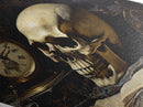 Gothic Victorian Library Oil Painting Print, Diamond Shaped Halloween Decor, Spooky Season Dark Academia Halloween Art