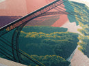 Retro New River Gorge National Park Travel Poster Canvas Texture Print, Travel Decor Art, Midcentury Modern Decor West Virginia Travel Art