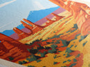 Retro Arches National Park Travel Poster Canvas Texture Print, Travel Decor Art, Midcentury Modern Decor Utah Travel Art