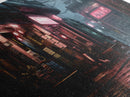 Panoramic Tokyo Streets Wall Art, Framed Canvas Print, Retro Style Japanese Painting, Winter Decor, Panoramic Art, office décor, room décor