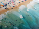 Bird's Eye View Of The Beach, Framed Canvas Print, Beach Seascape Oil Painting Print, Pebble Beach, Myrtle Beach Art, Charleston Art