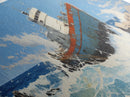 Man Vs. Ocean, Tugboat Crashing On The Rockets, Framed Canvas Print, Nautical Decor, Nautical Centerpiece