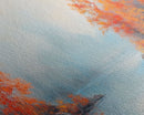 Fall On The Lake, Framed Canvas Print, Beautiful Seasonal Decor, Moody Landscape Painting