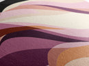 Lavender and Lilac Ocean Waves - MCM Style Modern Art, Retro Abstract Panoramic Print, Wood Framed Art, Modern Home Decor