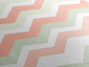 Pink and Mint Green Chevrons, MCM style Mid Century Modern Home Decor, Framed Canvas Print, Whimsical Wall Art