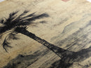 Wabi Sabi Palm Tree Coastal Art Nautical Decor, Framed Canvas Print, Japanese Style Artwork, Palm Tree Painting, Coastal Painting for Living Room
