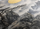 Wabi Sabi Landscape Painting Print - Japanese Style Decor - Japanese Style Art - Bonzai Tree Under a Full Moon