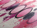 Makeup Palette Canvas Print, modern pink abstract art with splatter design, bold vertical wall art, unique wabi sabi minimalist print.