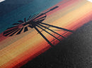Canvas Print Moody Sunset Windmill Wall Art, Vertical Rustic Decor, Tall Narrow Farmhouse Artwork, Gift Idea for Living Room