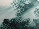 Misty Pine Forest Canvas Print Rustic Wall Art Sage Green Wall Art Bedroom or Living Room Forest Landscape Wabi Sabi Piece
