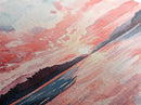 Serene Pink Sunset Canvas Print | Coastal Landscape Art | Nautical Wall Decor | Bedroom Above Bed Art | Horizontal Panoramic Artwork