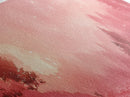 Misty Pink Landscape Canvas Print Forest at Dusk Painting Light Pink Wall Art Smoky Mountain Art Panoramic Art Bedroom Decor Gift