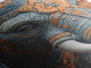 Detailed Elephant Face Framed Canvas Print – Kerala Mural Art, Sacred Geometry Decor, Ganesh Wall Art Rustic Boho Inspired Room Decor