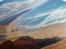 Panoramic Coastal Framed Canvas Print Blue Ocean View Nautical Landscape Art Extra Wide Wall Art Nautical Decor Living Room Beach Artwork