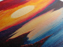 Fiery Sunset, pink orange wall art, landscape painting, moody art, dramatic wall art, framed canvas print, horizontal wall art