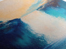 Waterfall Painting, Blue and Green Wall Art, Nature Landscape, Vertical Wall Art, Coastal Decor, Canvas Print, Gift Idea, Boho Art