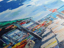 Seaside market, painting morro bay, Nantucket painting, coastal landscape art, nautical decor, framed canvas print, rustic decor