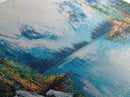 Snowy Peaks, mountain painting, framed canvas print, landscape painting, extra wide art, rustic wall art, above bed wall art