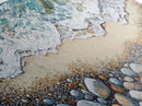 Coastal decor, beach painting, framed canvas print, extra wide art, ocean waves, seascape painting, rustic wall art, nautical wall art