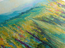 Vineyard Landscape, impressionist painting, framed canvas print, green wall art, farmhouse art, rustic decor, above bed wall art