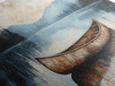 Canoe painting, lake decor, mountain painting, rustic wall art, serene landscape, farmhouse art, extra wide art, framed canvas print, nautical
