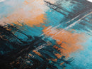 Sunset Reflection, pine tree art, landscape painting, teal wall art, Joshua tree art, framed canvas print, extra wide art
