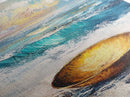 Ocean and Golden Bowl, coastal decor, nautical wall art, rustic wall art, abstract painting, seascape painting, Canvas Print