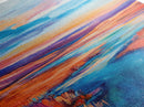 Vibrant River, landscape painting, wabi sabi art, coastal landscape art, Canvas Print, horizontal wall art, panoramic art, farmhouse art
