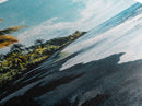 Black Sand Beach, Hawaii Art, Palm Tree Painting, Coastal Wall Art, Nautical Decor, Living Room Art, Canvas Print, Gift Idea