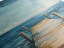 Wooden Dock on Water Framed Canvas Print | Lake House Wall Art | Tranquil Nature Painting | Rustic Cabin Decor | Boho Art