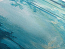 Misty Forest Painting Ethereal Blue Woodland Art Dreamy Nature Landscape Wall Decor Tranquil Aesthetic Bedroom Artwork