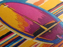 Vibrant Surfboard Art, Framed Canvas Print, Beach Wall Decor, Coastal Living Style, Summer Vibes, Tropical Artwork, Boho Home Decor