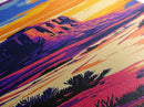 Desert Rock, Southwest Art, Sunset Landscape, Canvas Print, Boho Wall Art, Living Room Decor, Warm Color Art, Western Style